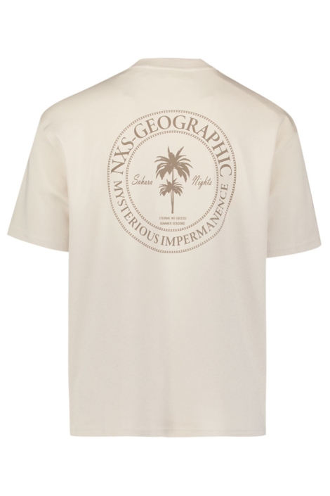 NO-EXCESS beige heren t-shirt | Achteraanzicht