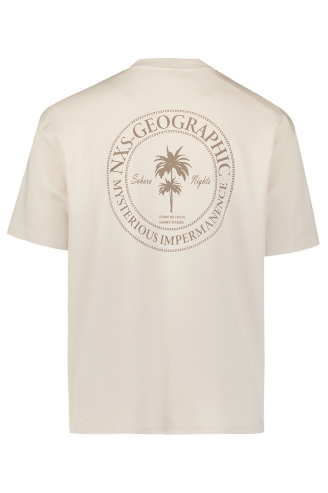 NO-EXCESS beige heren t-shirt | Achteraanzicht