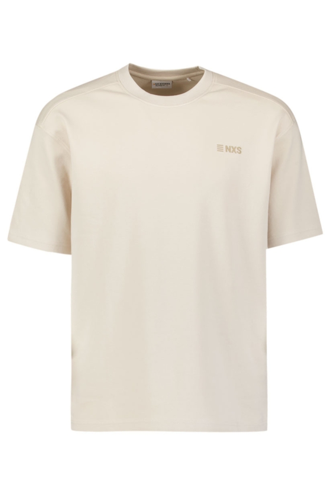 NO-EXCESS beige heren t-shirt | Vooraanzicht