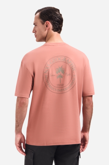 NO-EXCESS T-shirt T SHIRT MET PRINT OP DE RUG 32340414 094 Coral