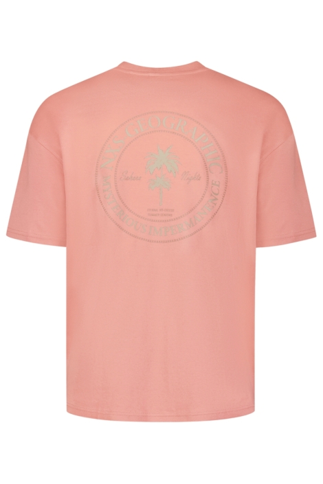 NO-EXCESS roze heren t-shirt | Achteraanzicht