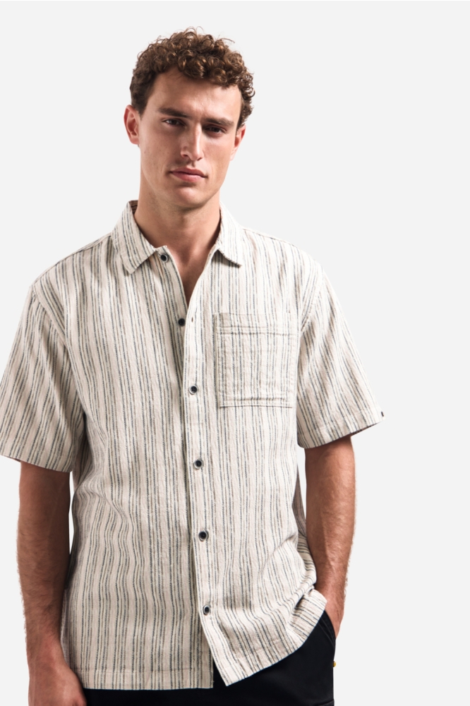 NO-EXCESS beige heren overhemd | Model vooraanzicht