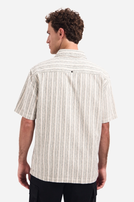 NO-EXCESS beige heren overhemd | Model achteraanzicht