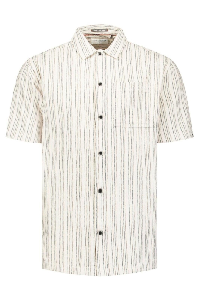 NO-EXCESS beige heren overhemd | Vooraanzicht