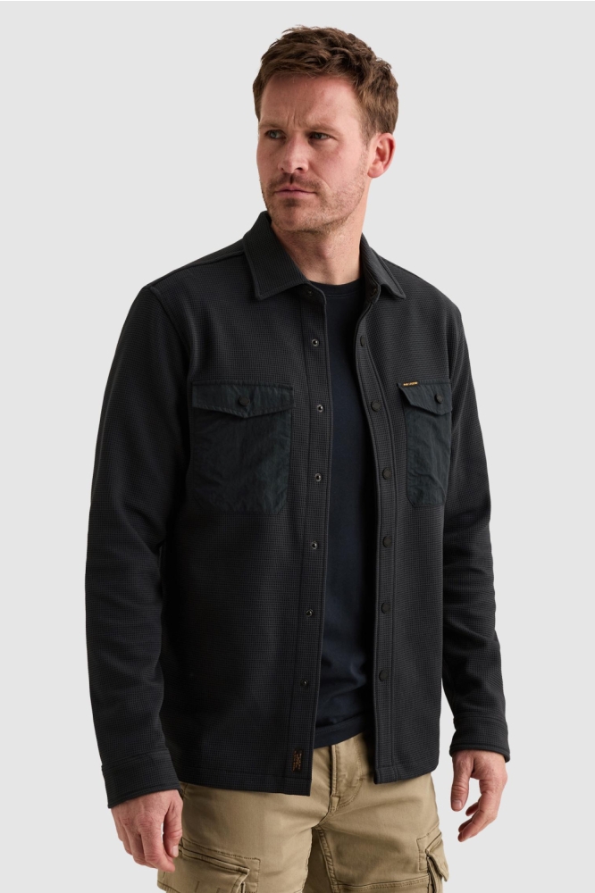 PME legend blauwe heren overhemd | Model vooraanzicht