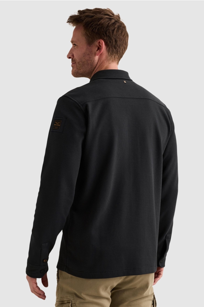 PME legend blauwe heren overhemd | Model achteraanzicht