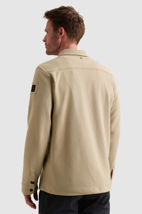 PME legend beige heren overhemd | Model achteraanzicht