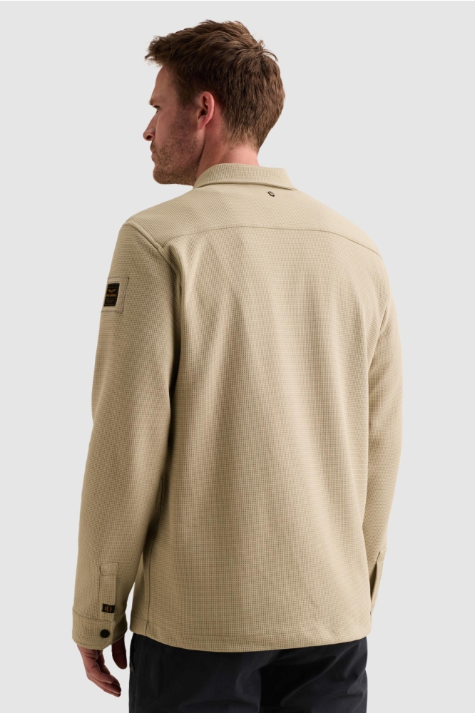 PME legend beige heren overhemd | Model achteraanzicht