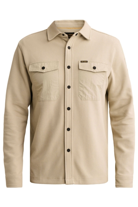 PME legend beige heren overhemd | Vooraanzicht