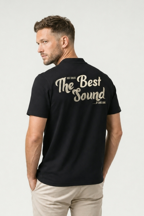 Cars zwarte heren t-shirt | Model achteraanzicht
