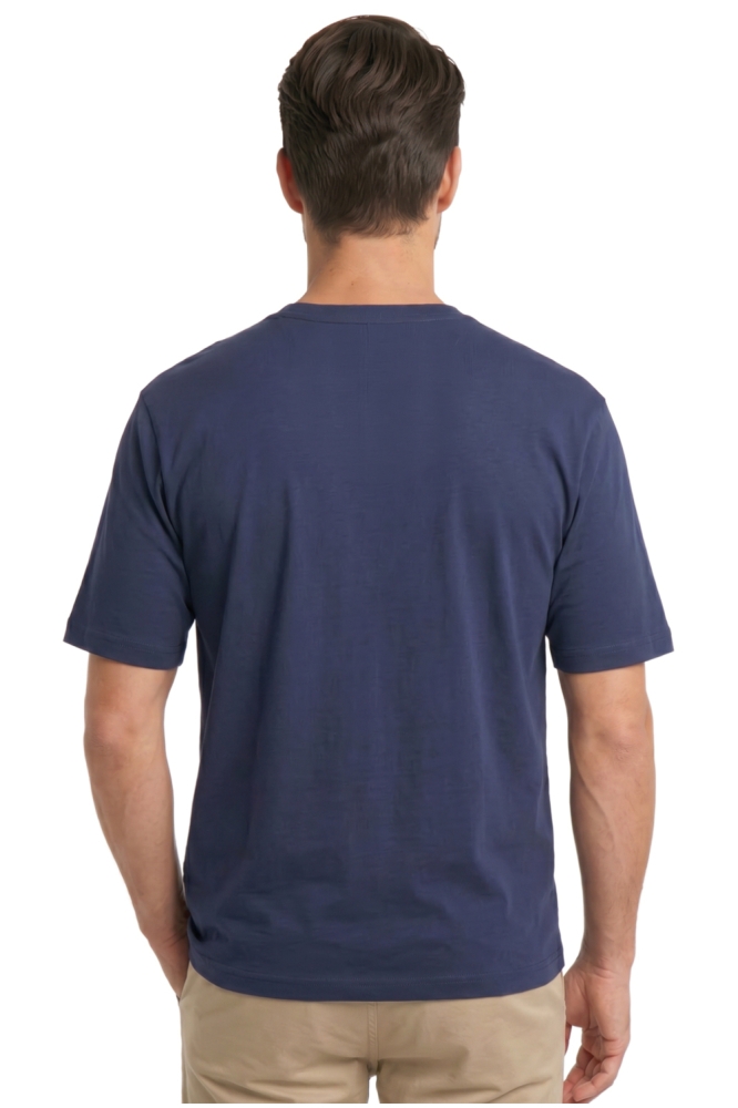 Alan Red blauwe heren t-shirt | Model achteraanzicht