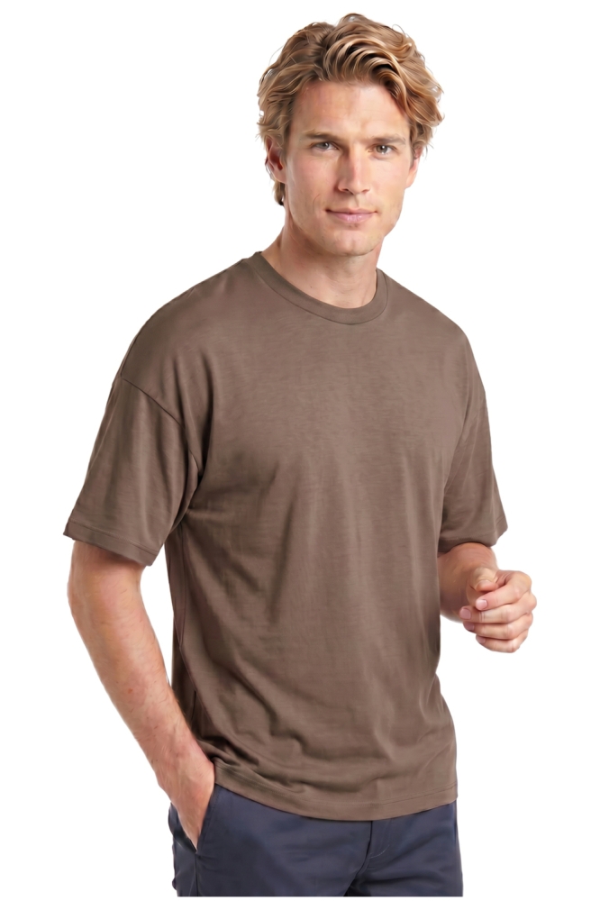Alan Red bruine heren t-shirt | Model vooraanzicht
