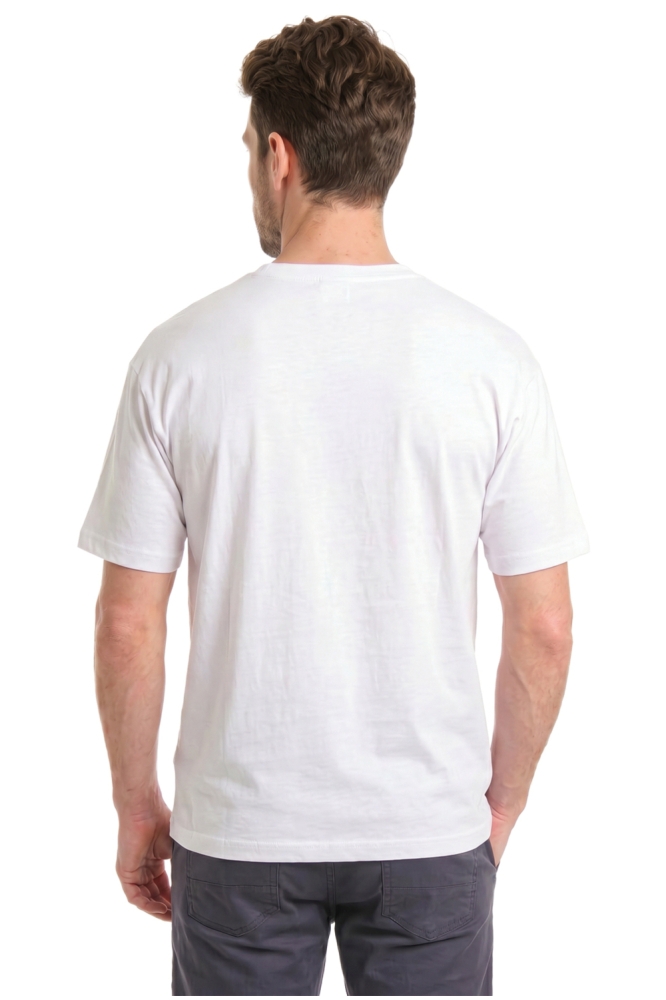 Alan Red witte heren t-shirt | Model achteraanzicht