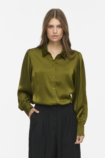 Vila Blouse VIENNA RAVENNA L/S BALLOON SHIRT 14107462 Avocado
