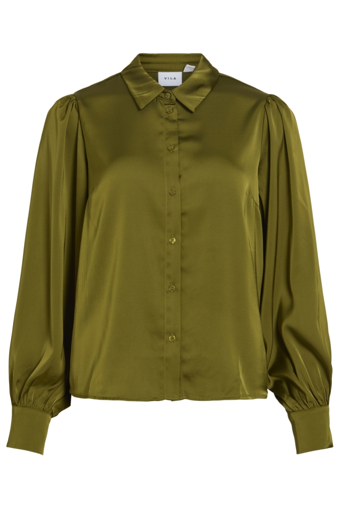 Vila groene dames blouse | Vooraanzicht