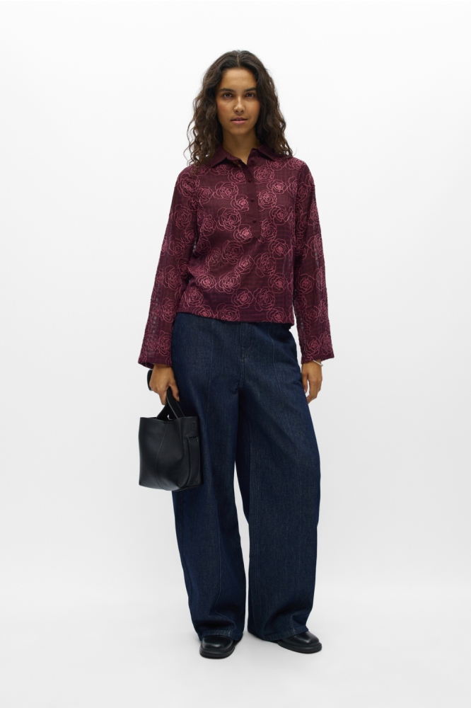Object bordeaux dames blouse | Model