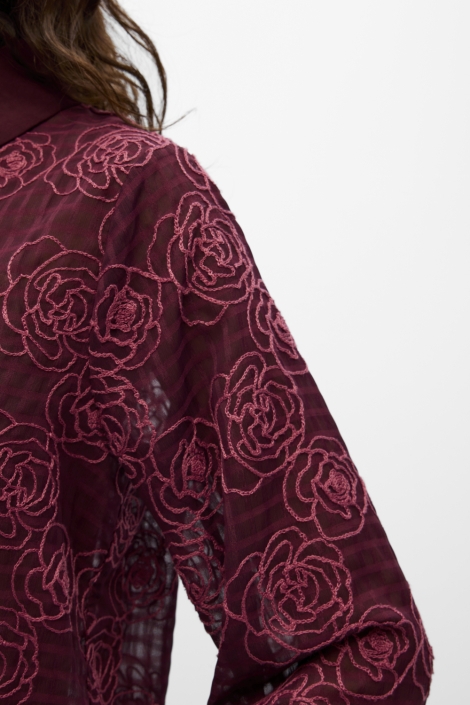 Object bordeaux dames blouse | Close up
