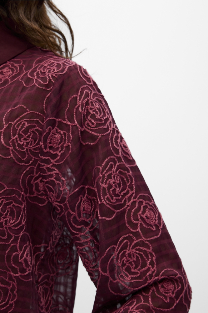 Object bordeaux dames blouse | Close up