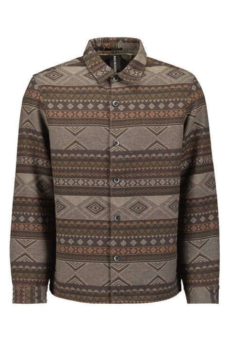 NO-EXCESS taupe heren overhemd | Vooraanzicht