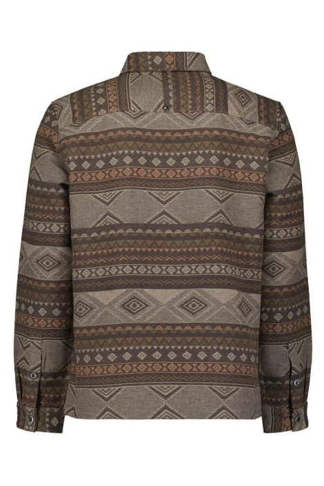 NO-EXCESS taupe heren overhemd | Achteraanzicht