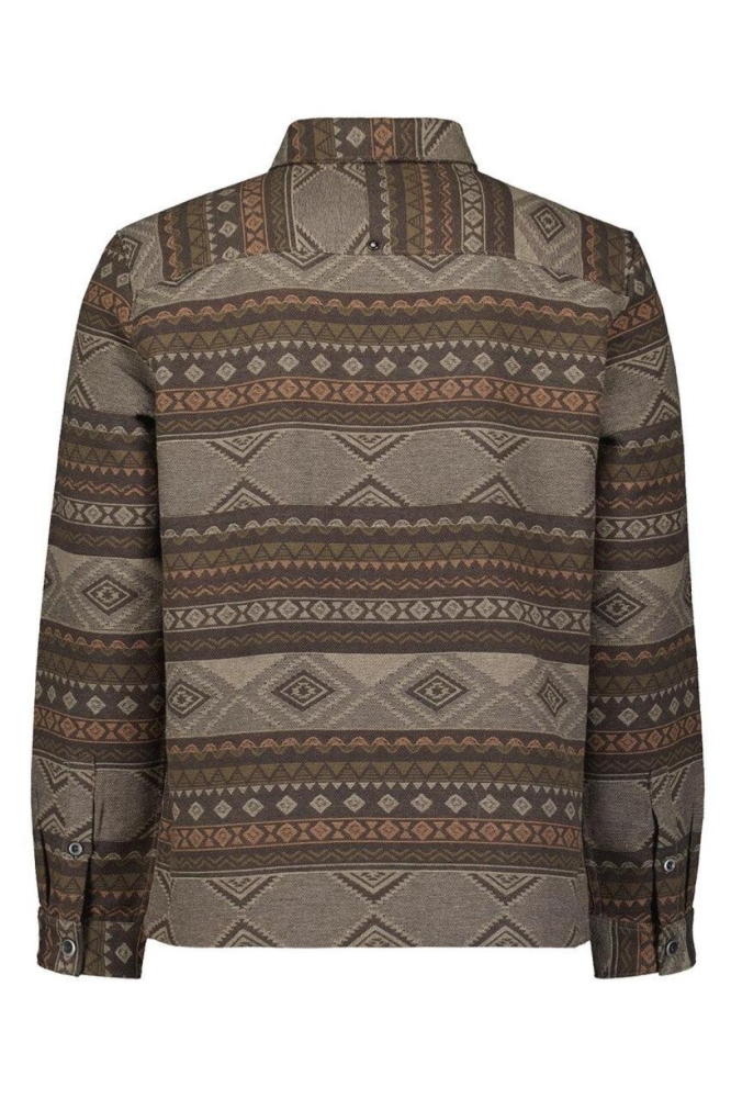 NO-EXCESS taupe heren overhemd | Achteraanzicht