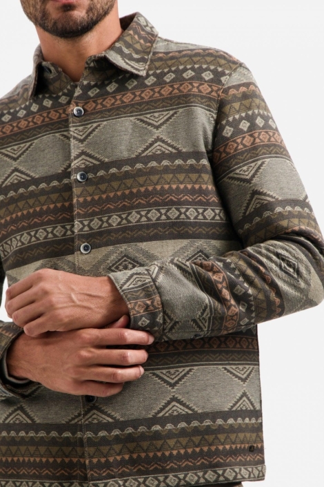 NO-EXCESS taupe heren overhemd | Close up