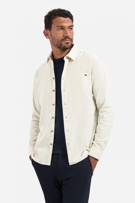 NO-EXCESS beige heren overhemd | Model vooraanzicht