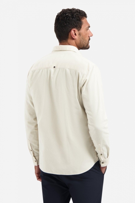 NO-EXCESS beige heren overhemd | Model achteraanzicht
