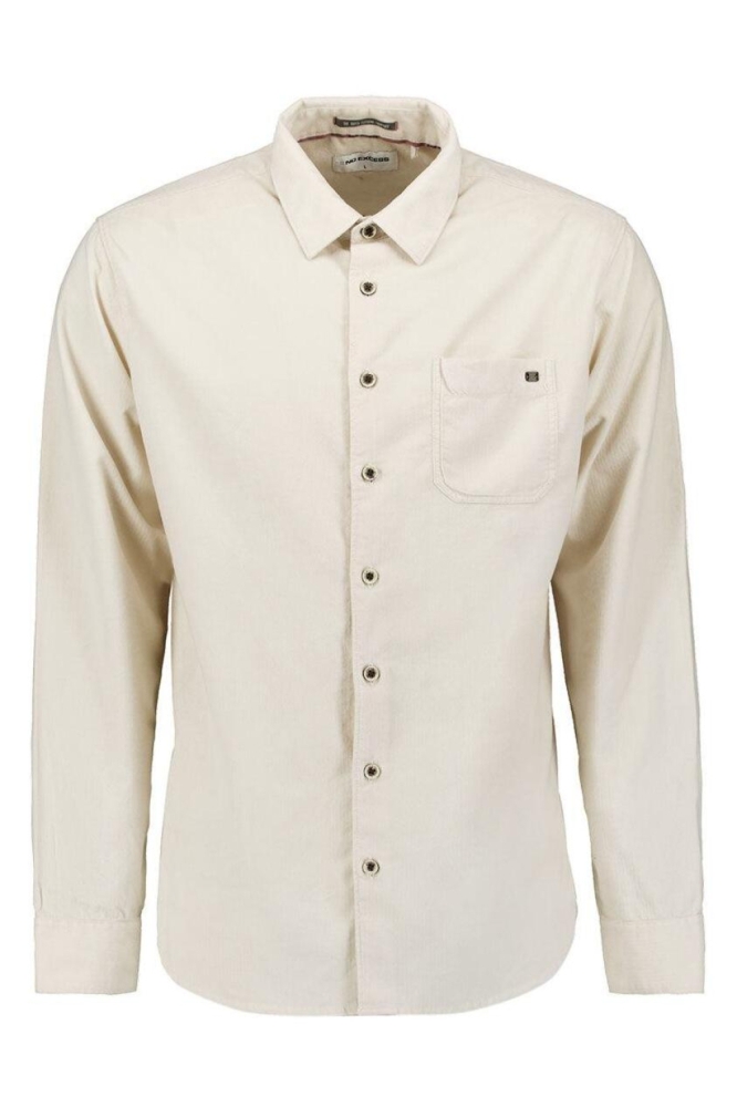 NO-EXCESS beige heren overhemd | Vooraanzicht
