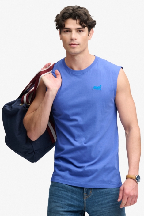 Superdry blauwe heren t-shirt | Model vooraanzicht