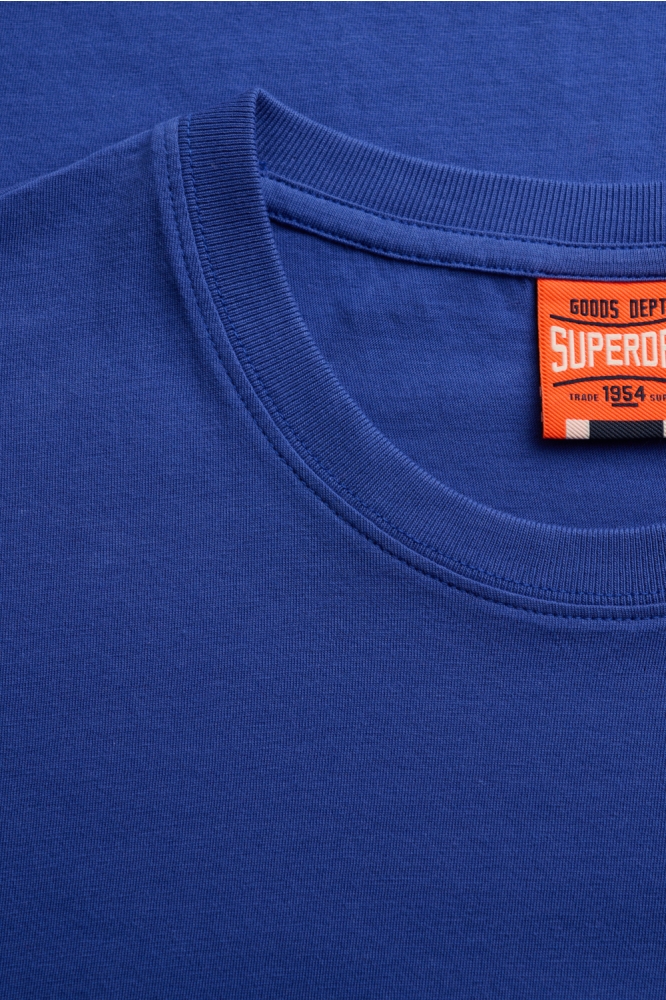 Superdry blauwe heren t-shirt | Close up