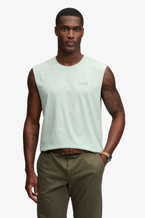 Superdry groene heren t-shirt | Model vooraanzicht