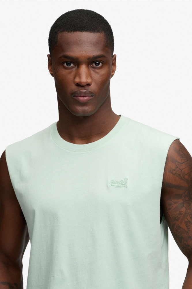 Superdry groene heren t-shirt | Close up