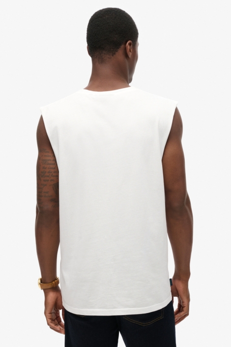 Superdry witte heren t-shirt | Model achteraanzicht