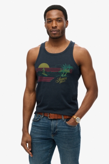 Superdry T-shirt OUTDOOR STRIPE VEST M6010895A Eclipse Navy
