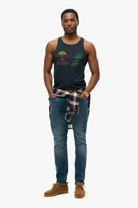 Superdry blauwe heren t-shirt | Model