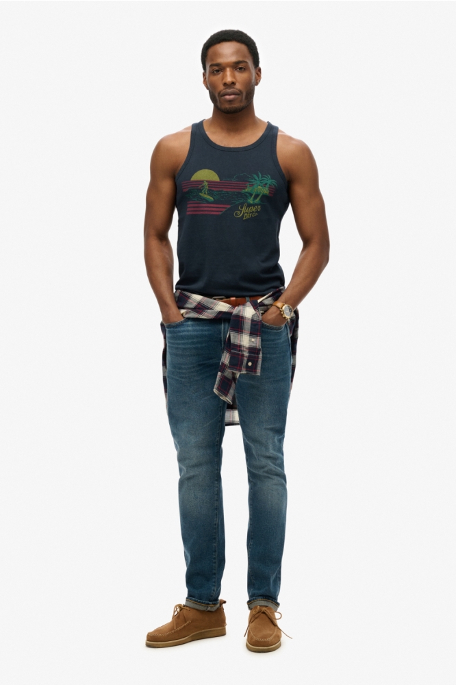 Superdry blauwe heren t-shirt | Model