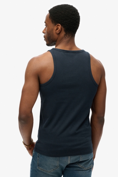 Superdry blauwe heren t-shirt | Model achteraanzicht