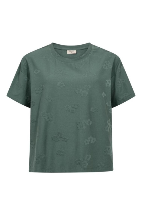 Freequent groene dames t-shirt | Vooraanzicht