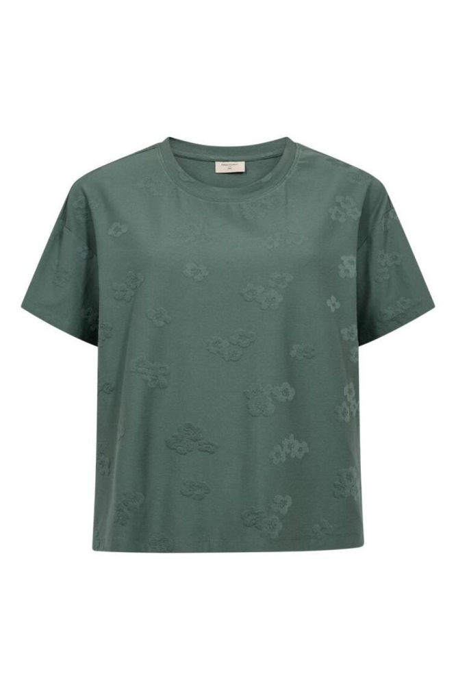 Freequent groene dames t-shirt | Vooraanzicht