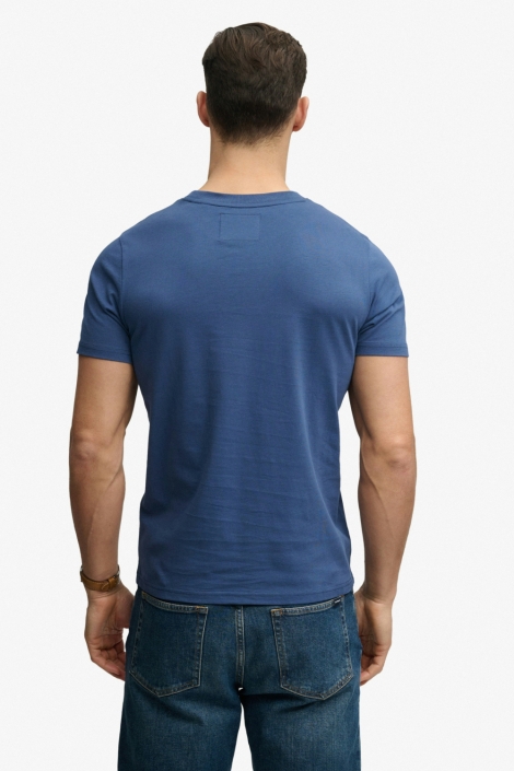 Superdry blauwe heren t-shirt | Model achteraanzicht