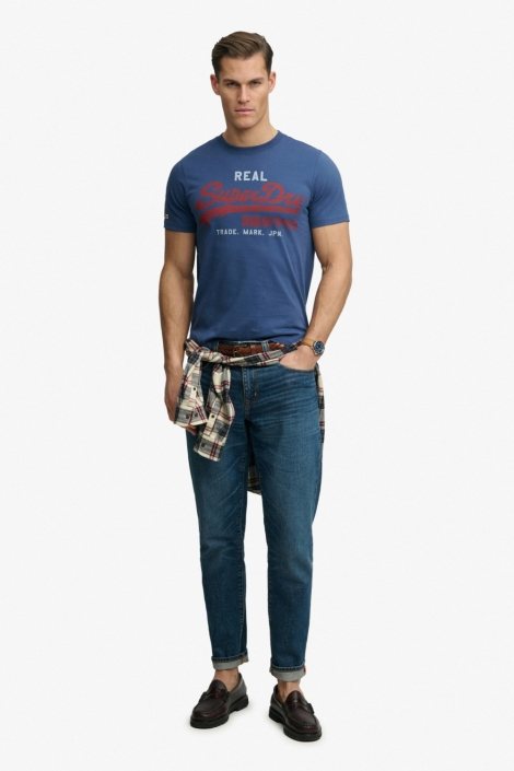 Superdry blauwe heren t-shirt | Model