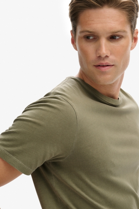 Superdry groene heren t-shirt | Close up