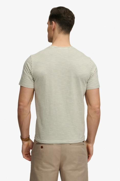 Superdry beige heren t-shirt | Model achteraanzicht