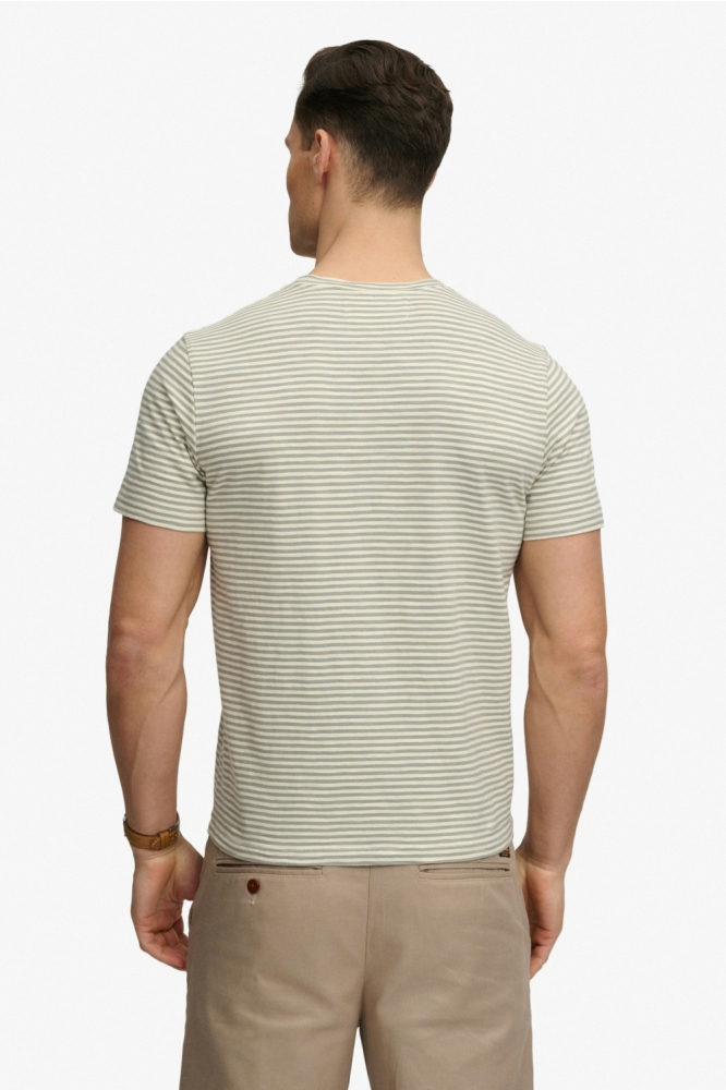 Superdry beige heren t-shirt | Model achteraanzicht