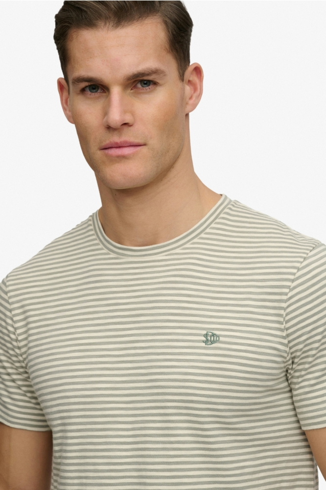 Superdry beige heren t-shirt | Close up