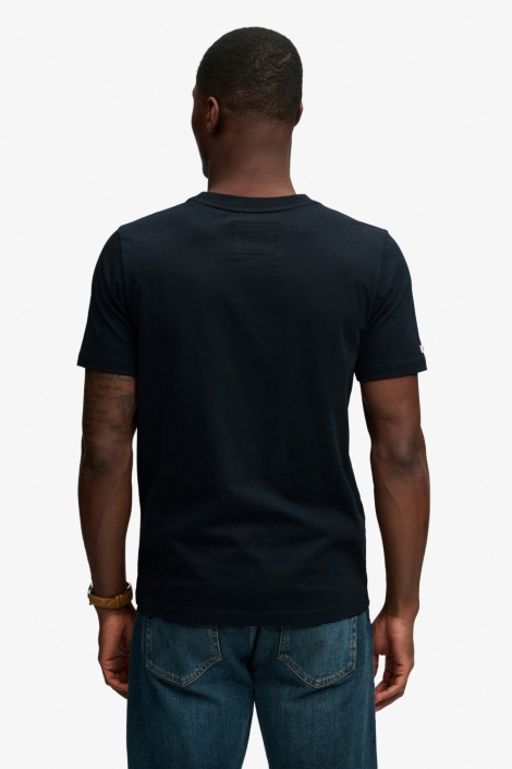 Superdry blauwe heren t-shirt | Model achteraanzicht