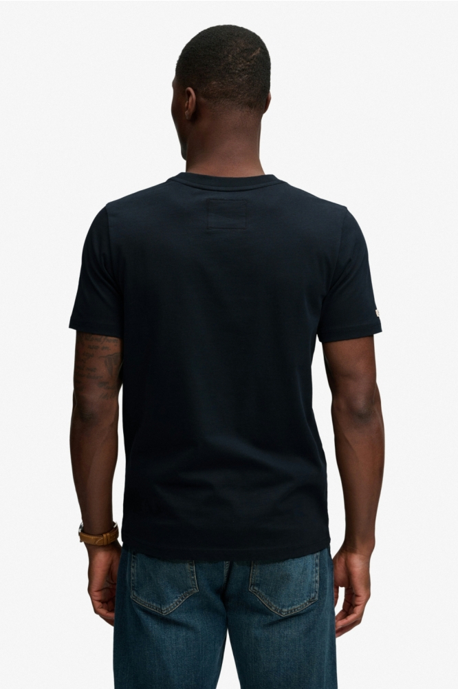 Superdry blauwe heren t-shirt | Model achteraanzicht