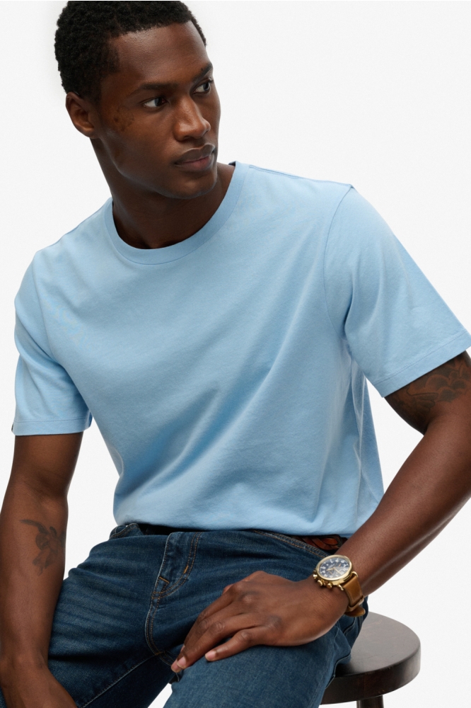 Superdry blauwe heren t-shirt | Model vooraanzicht