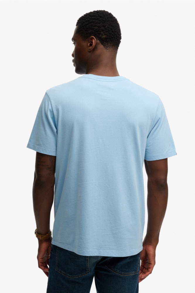 Superdry blauwe heren t-shirt | Model achteraanzicht